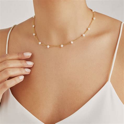 Rose Silver Or Gold Layered Pearl Necklace By Lily And Roo