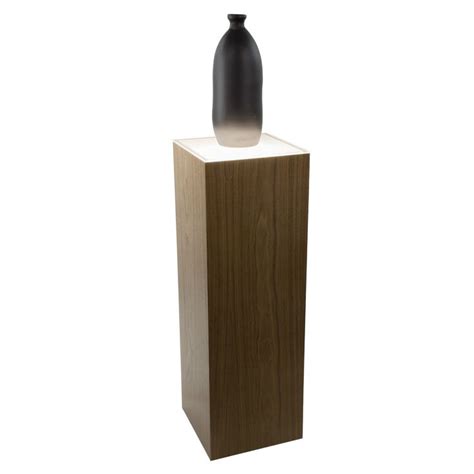 Walnut Wood Lighted Pedestal