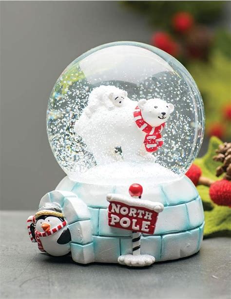 Sullivans North Pole Polar Bear Snow Globe Holiday