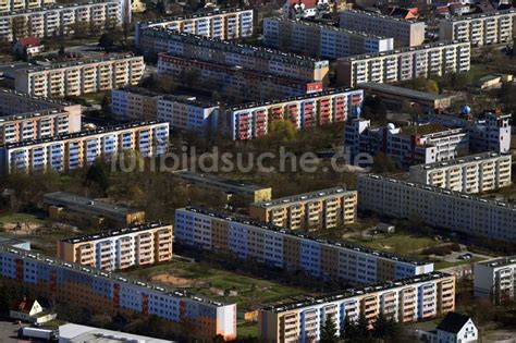 Luftbild Lutherstadt Wittenberg Plattenbau Hochhaus Wohnsiedlung An