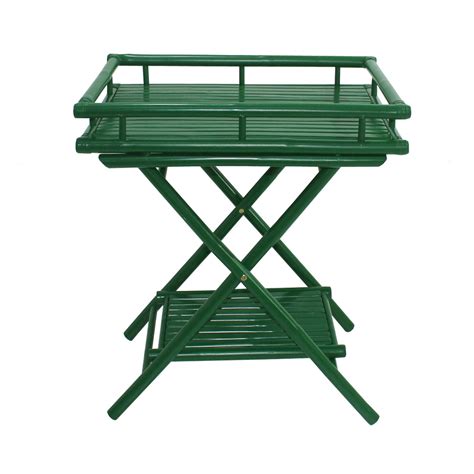 Statra Bamboo Outdoor Butler Table With Removable Serving Tray