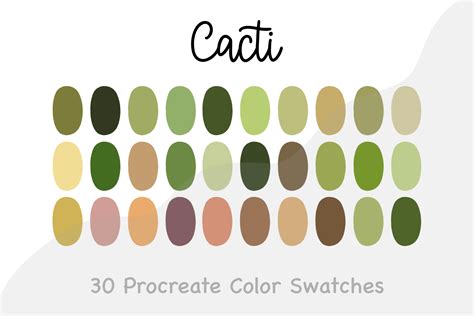 Cacti Procreate Color Palette Graphic By Picto Graphy · Creative Fabrica