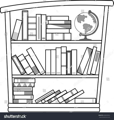 Bookshelf Clipart Outline 64 000 vectors stock photos psd files