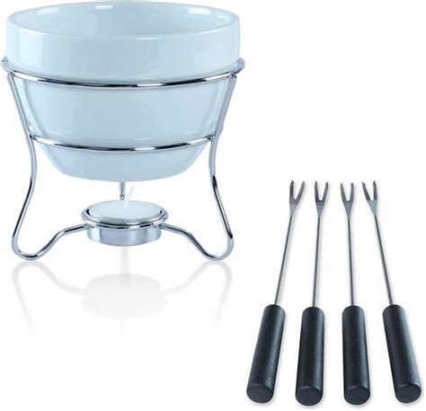 Bigger And Improved Zen Kitchen Fondue Pot Set Glazed