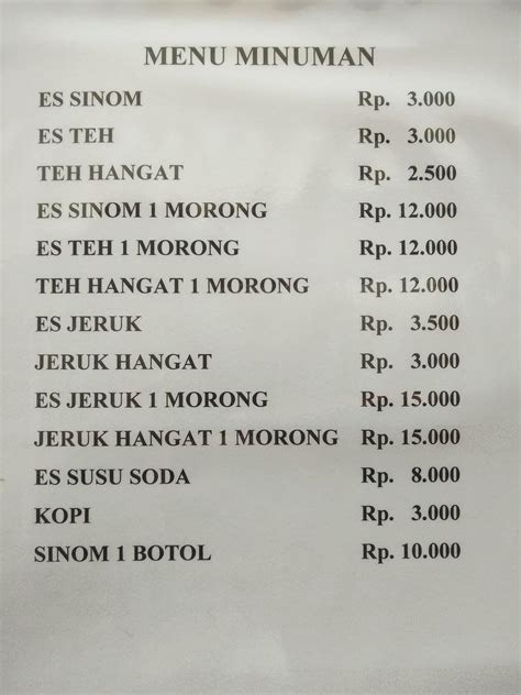 Menu At Lesehan Dan Kolam Pancing Adem Ayem Restaurant Sidoarjo