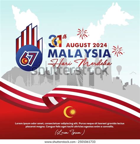 Celebration Th Malaysia Hari Merdeka Means Stock Vector Royalty Free