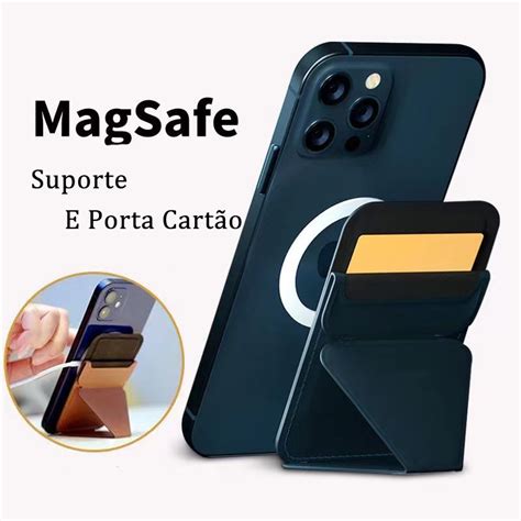 Capa Carteira Magnética De Couro Suporte Para Cartão Magsafe Iphone