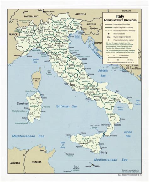 Large Scale Administrative Divisions Map Of Italy 2006 Italy