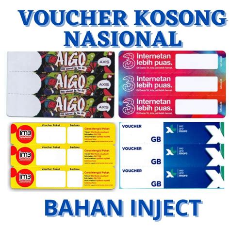 Jual Voucher Kosong Zero Axis Xl Tri Indosat Per Sn Bahan Inject