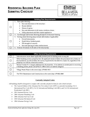 Fillable Online Residential Building Building Plan Submittal Checklist