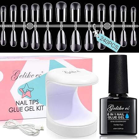 Amazon Gelike Ec Extra Short Nail Tips Kit Soft Gel X Nail Kit