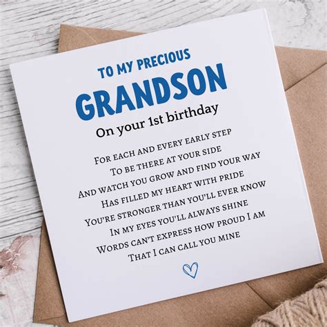 St Birthday Card For Grandson Happy St Birthday Grandson Poem