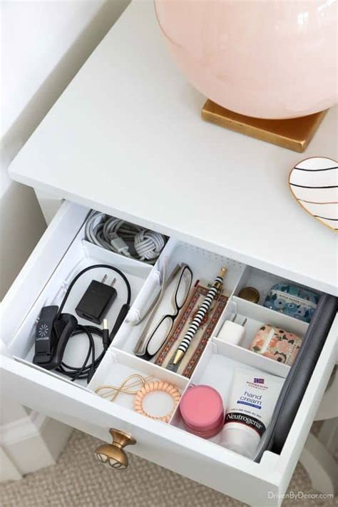 smart nightstand organization ideas lady decluttered