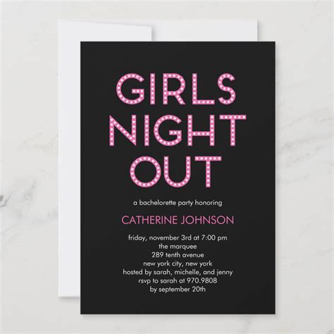 Girls Night Out Bachelorette Party Invitations Zazzle