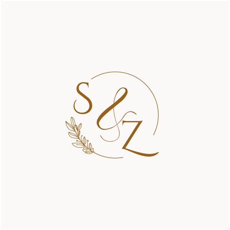 SZ Initial Wedding Monogram Logo 10256311 Vector Art At Vecteezy