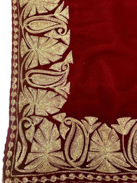 Buy Maroon Velvet Cape Royal Kashmir Orni Woman Shawl Maroon Velvet