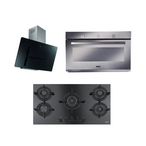 Franke Black Hood Built In Hob Crystal Gas Oven 90 Cm