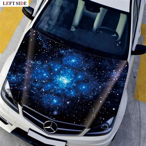 Left Side 3d Car Sticker Starry Sky Nebular Cluster Gorgeous Hood Car