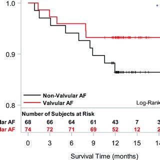 Kaplan Meier Survival Curve For Atrial Fibrillation Patients Legend