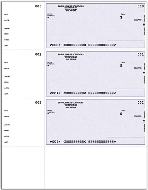 Laser Printer Wallet Check Three Per Page Lined 300 Checks