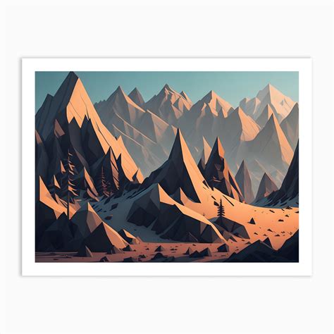 Low Poly Landscape (7) Art Print by 1xMerch - Fy