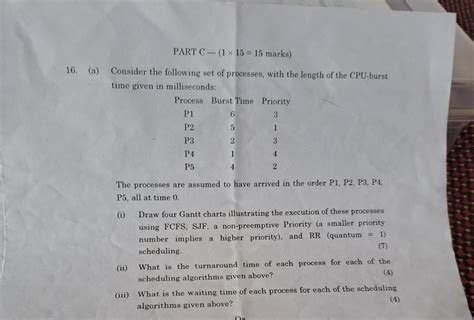 Solved Part C − 1×15 15 Marks A Consider The Following