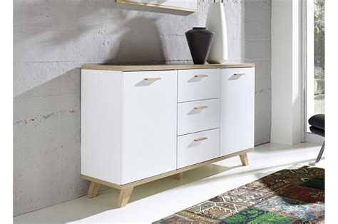 Buffet blanc laqué mat et bois scandinave Cbc Meubles