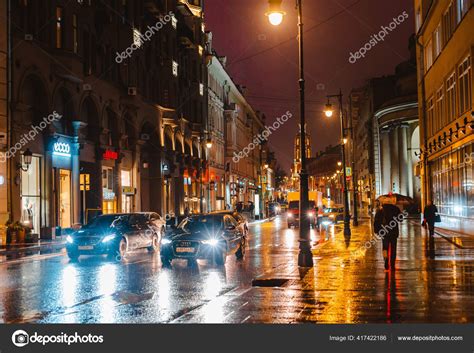 Street Lights At Night Rain