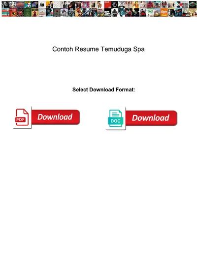 Contoh Resume Temuduga Spa