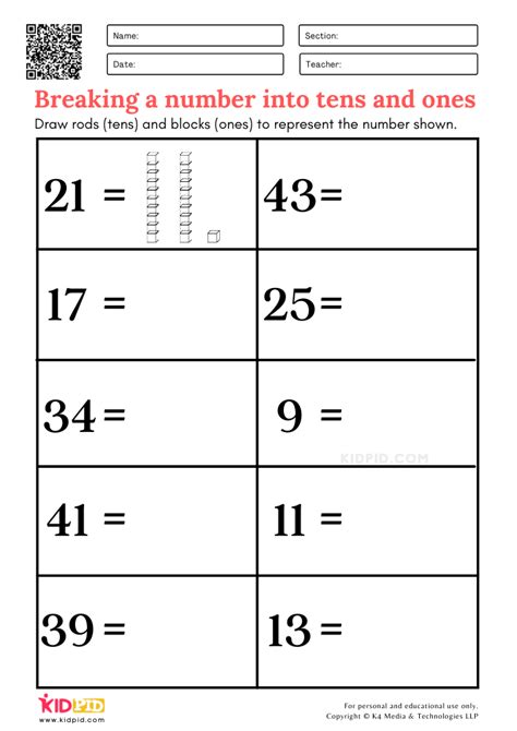 Numbers By Tens Worksheet