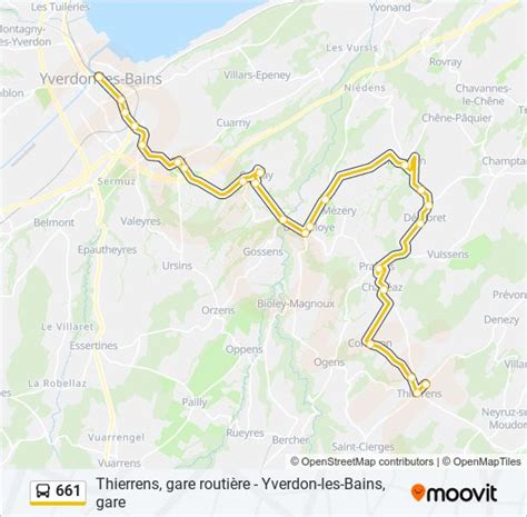 661 Route Schedules Stops Maps Thierrens Gare RoutièreYverdon