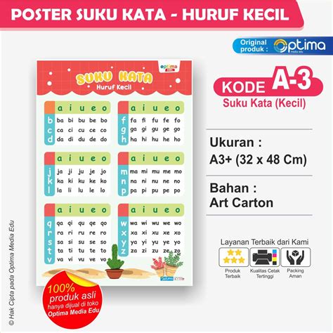 Jual Poster Huruf Abjadalfabet Bergambar Huruf Besar Huruf Kecil