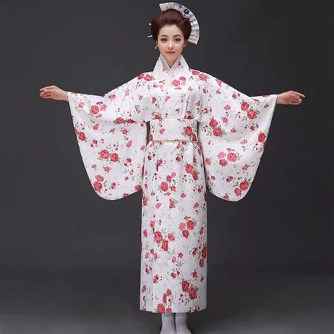 New Red Traditional Japanese Womens Polyester Satin Kimono Yukata