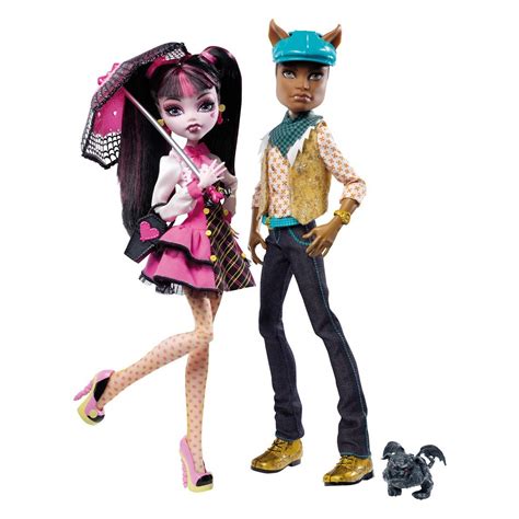 Toys pice sale 01: Monster High Draculaura And Clawd Wolf Doll Giftset