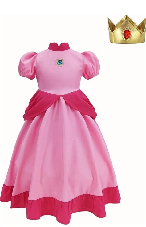 Super Mario Princess Peach Cosplay Costume Girls Dres… - Gem