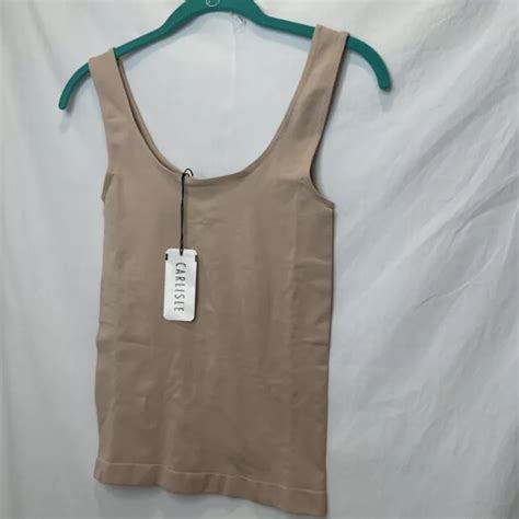 Carlisle Size Lx Nude Shaping Shapewear Layering Tank Top Nylon Spandex