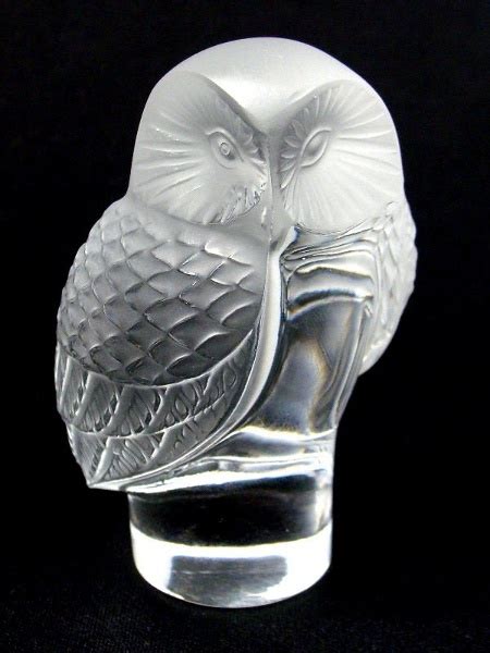 Lalique Crystal Owl Paperweight 11815