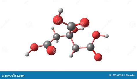 Estructura Molecular Del Cido C Trico Aislada En Blanco Stock De