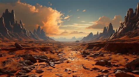 Premium Ai Image Postapocalyptic Desert Wasteland Landscape