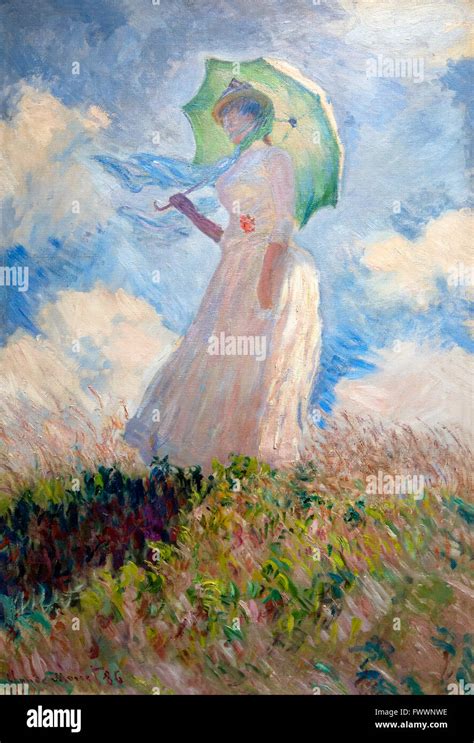 Study Of A Figure Outdoors Woman With A Parasol Claude Monet