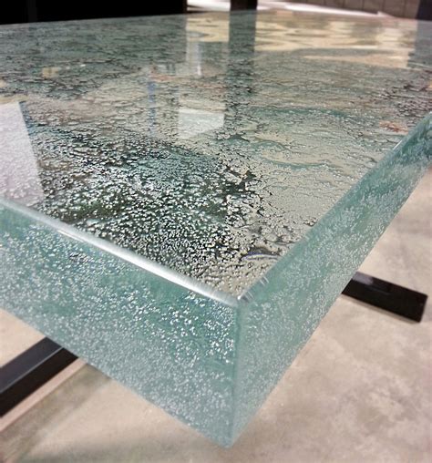 This 2 Ultra Clear Glass Countertop Is Cast With Our New Geode Texture It Has Just Finished