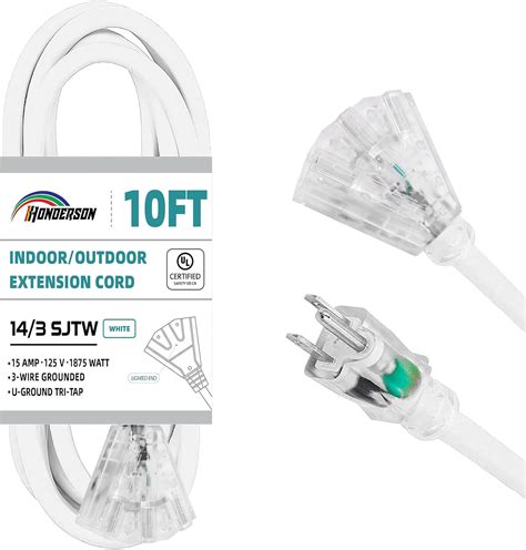 Amazon Honderson Ft Lighted Outdoor Extension Cord With Power