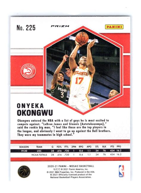 2020 21 Panini Mosaic Basketball 225 Onyeka Okongwu RC Green Mosaic