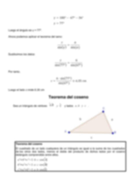 SOLUTION Teorema Del Seno Y Coseno Studypool