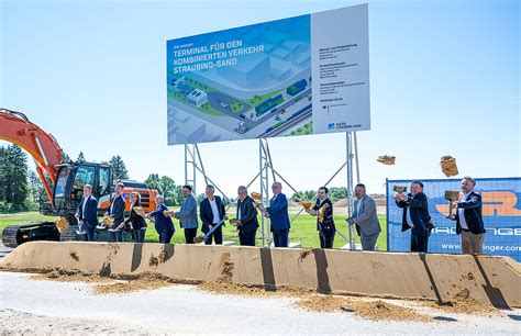 Erster Spatenstich F R Kv Terminal Im Hafen Straubing Sand Contargo