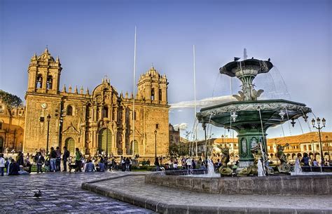 Plaza De Armas Cusco Peru Building City South America People HD