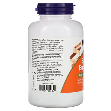 Super Enzymes Now Foods - купить NOW Супер Энзимы 180 капсул по низкой ...