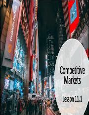 Econ Intro Lesson M Competitive Markets Pdf Competitive