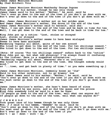 James James Morrison Morrison By The Byrds Lyrics With Pdf