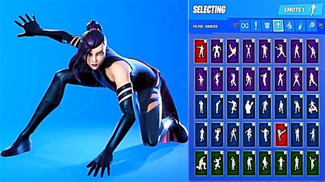 🔥 Psylocke Skin Showcase With All Fortnite Dances And Emotes 😱 Youtube